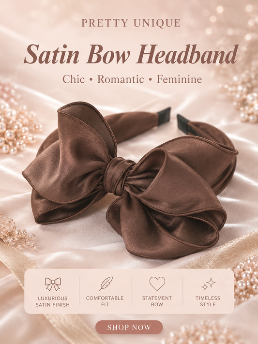 Chocolate Brown Satin Headband